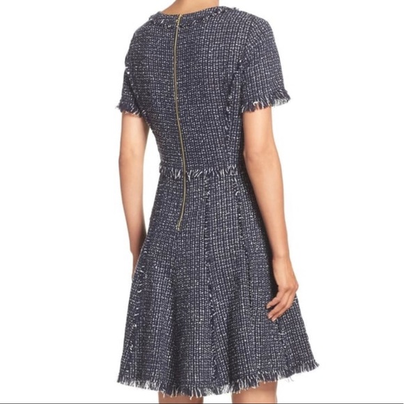 Eliza J Tweed Dress, navy blue size 2P - Picture 3 of 16